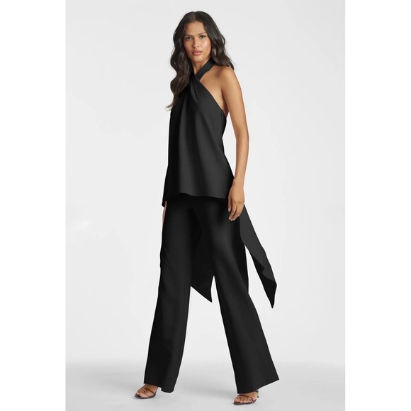 Sachin + Babi Tops - NWT Sachin & Babi Sabrina Halter Neck Top Black Draped Sleeveless Blouse Sz 14